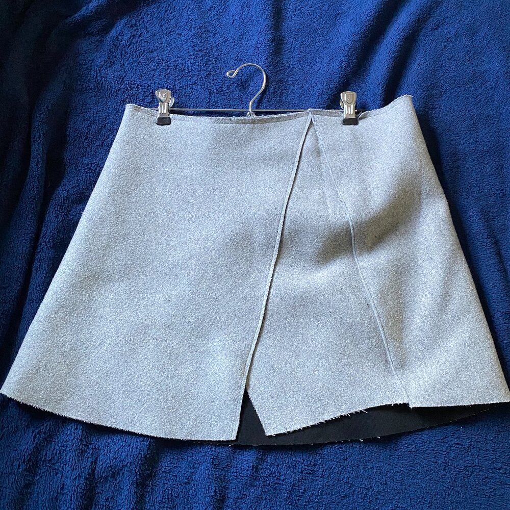 Bikbok Grey Skirt A-Line Sz S Polyester & Wool Zipper Heavyweight Winter Skirt